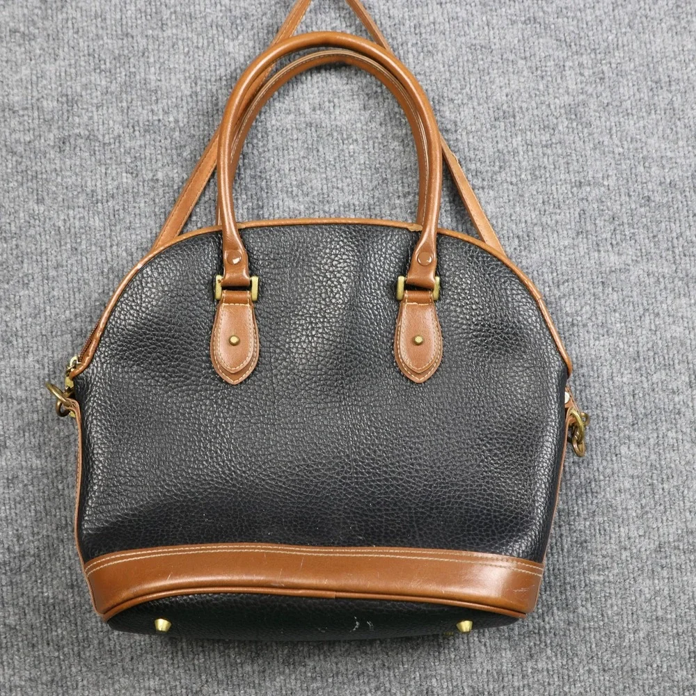 Austin Designs Pebbled Dome Satchel‎ Crossbody Shoulder Bag Womens Black Brown